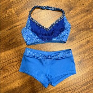 Dallaswear Blue Fringe pro cheer/dance audition set